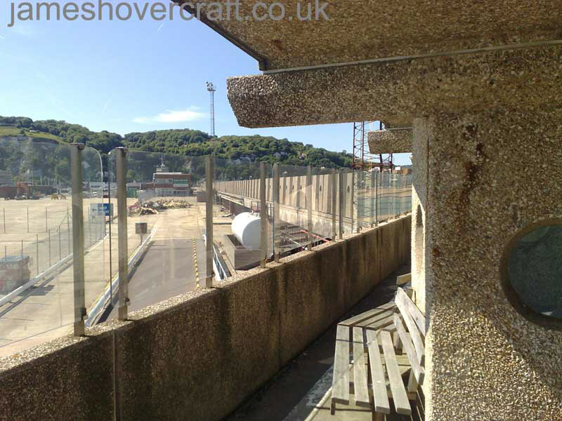 Dover Hoverport being demolished, June 2009 - Looking toward the engineering sheds down the Seacat gantry's vehicle ramp (James Rowson).